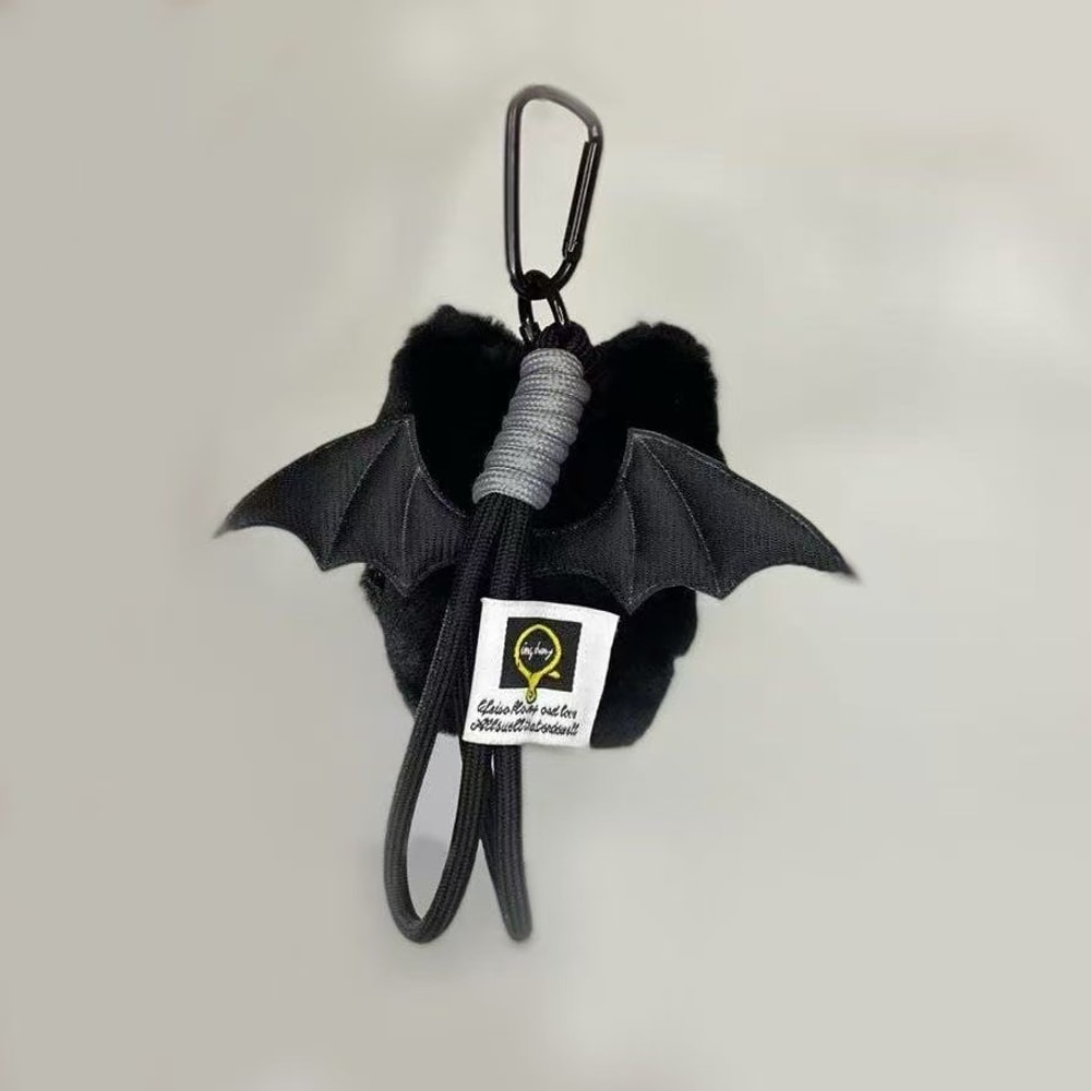 Big Eyed Plush Kitten Keychain Cute Black Cat Backpack Charm