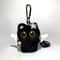 Big Eyed Plush Kitten Keychain Cute Black Cat Backpack Charm