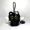 Big Eyed Plush Kitten Keychain Cute Black Cat Backpack Charm