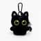 Big Eyed Plush Kitten Keychain Cute Black Cat Backpack Charm
