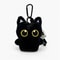 Big Eyed Plush Kitten Keychain Cute Black Cat Backpack Charm