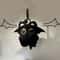 Big Eyed Plush Kitten Keychain Cute Black Cat Backpack Charm