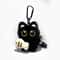 Big Eyed Plush Kitten Keychain Cute Black Cat Backpack Charm