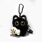 Big Eyed Plush Kitten Keychain Cute Black Cat Backpack Charm