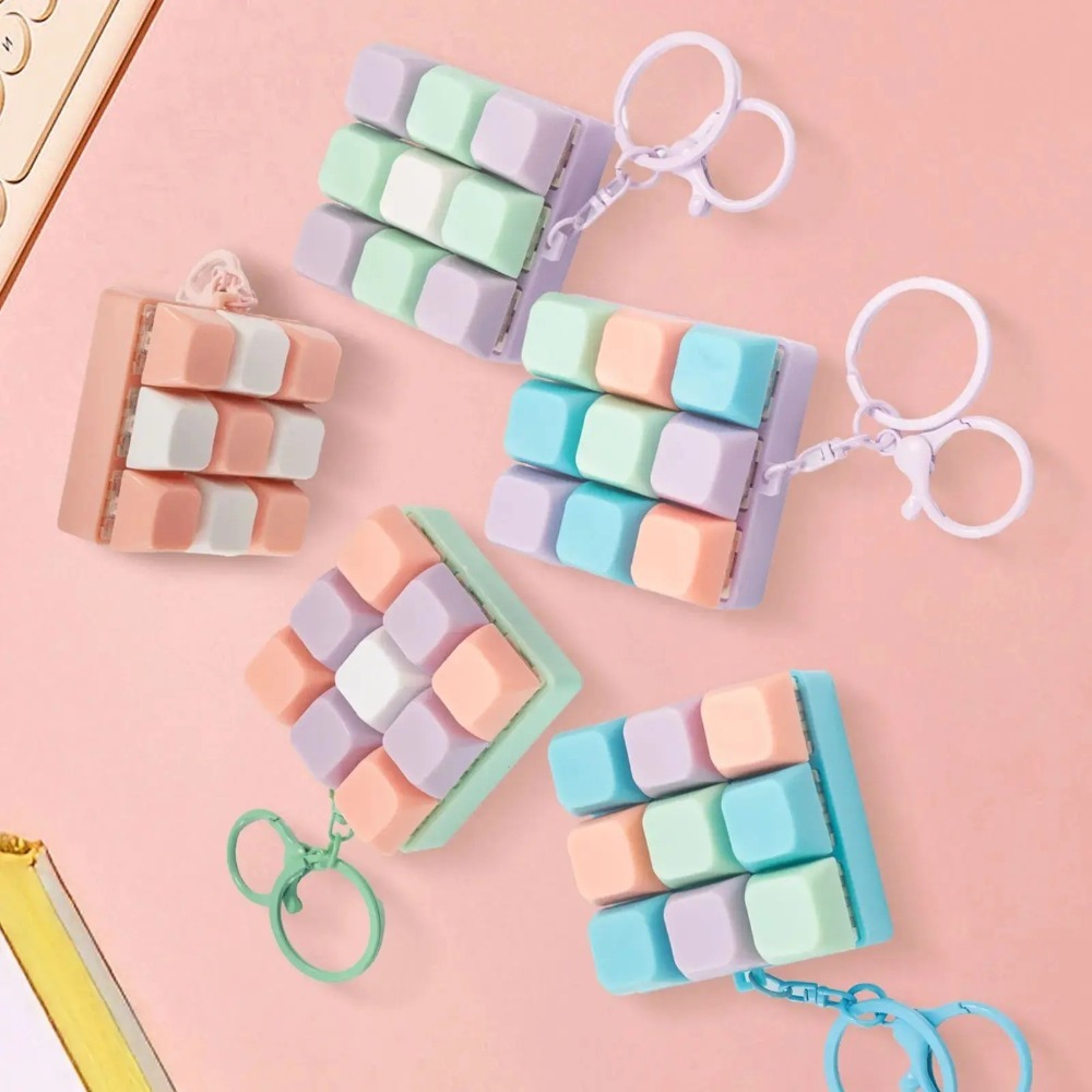 Key Keyboard Fidget Toy Stress Relief Keychain for Adults & Kids