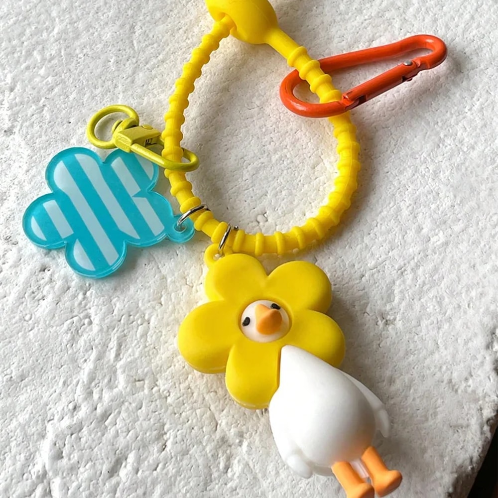 Cute Yellow Duck Keychain Cartoon Bag Charm Gift for Students