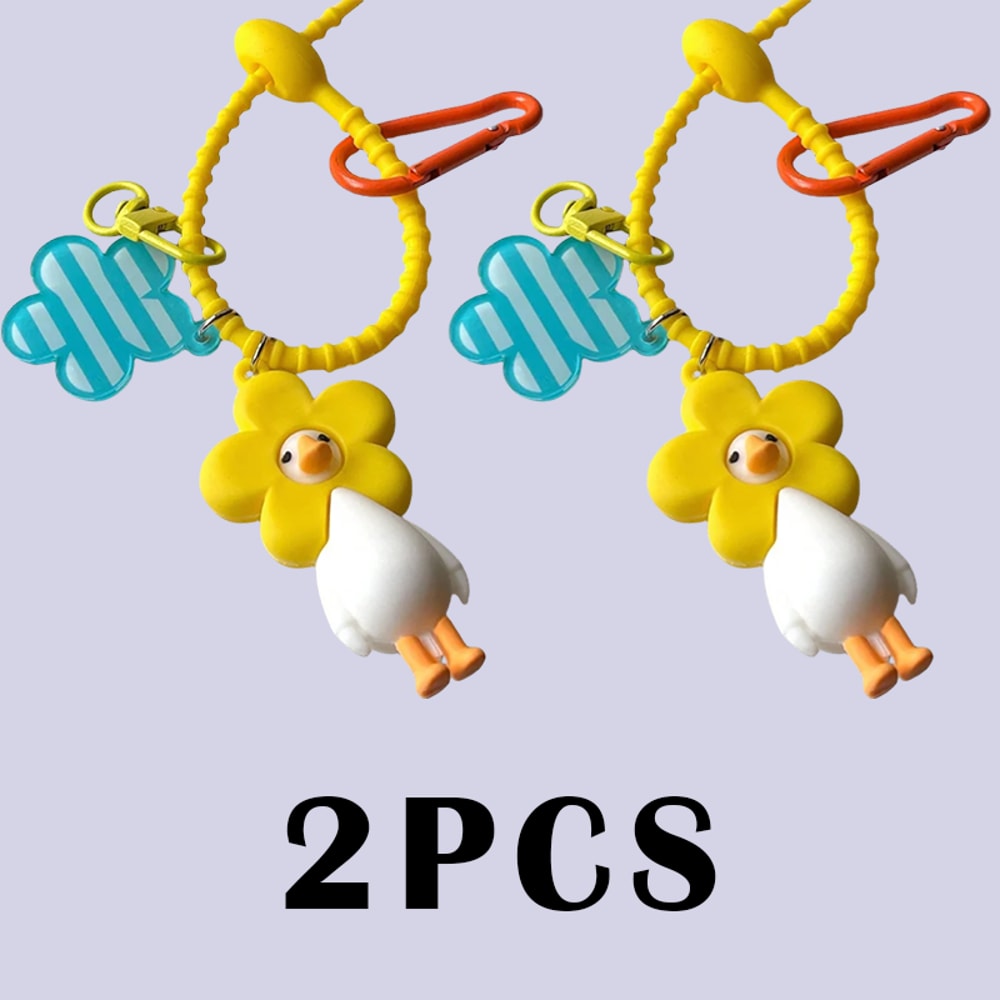 Cute Yellow Duck Keychain Cartoon Bag Charm Gift for Students