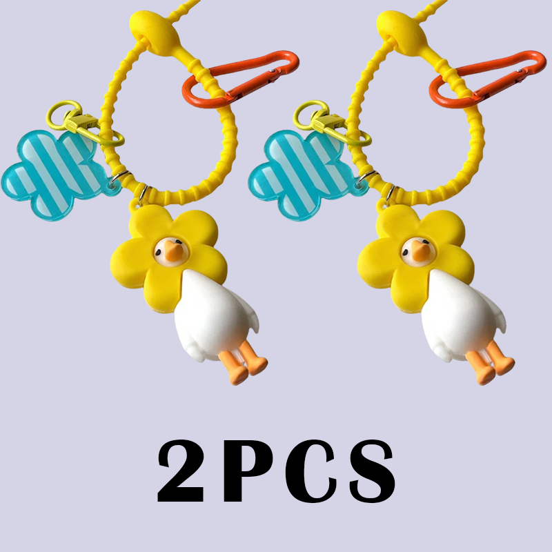 Cute Yellow Duck Keychain Cartoon Bag Charm Gift for Students