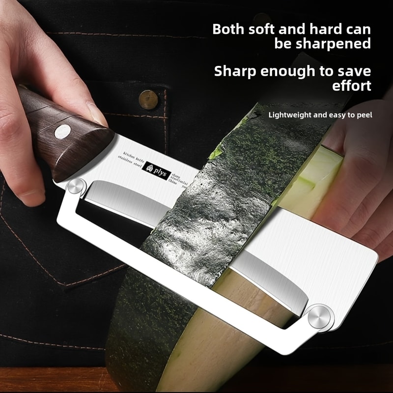 ErgoGrip Stainless Steel Peeler with Wooden Handle for Fruits and Vegetables