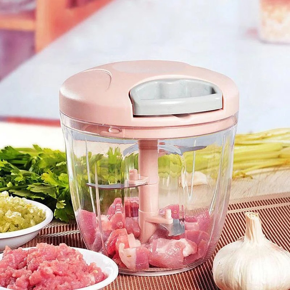 Manual Pull Cord Food Chopper Vegetable Garlic Cutter 5