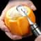 Stainless Steel Orange Peeler Tool with Ergonomic Handle for Citrus & Lemon Peeling
