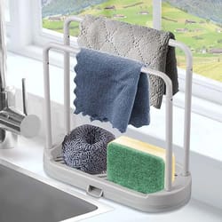 aquadry sink caddy basket kitchen sponge & rag organizer