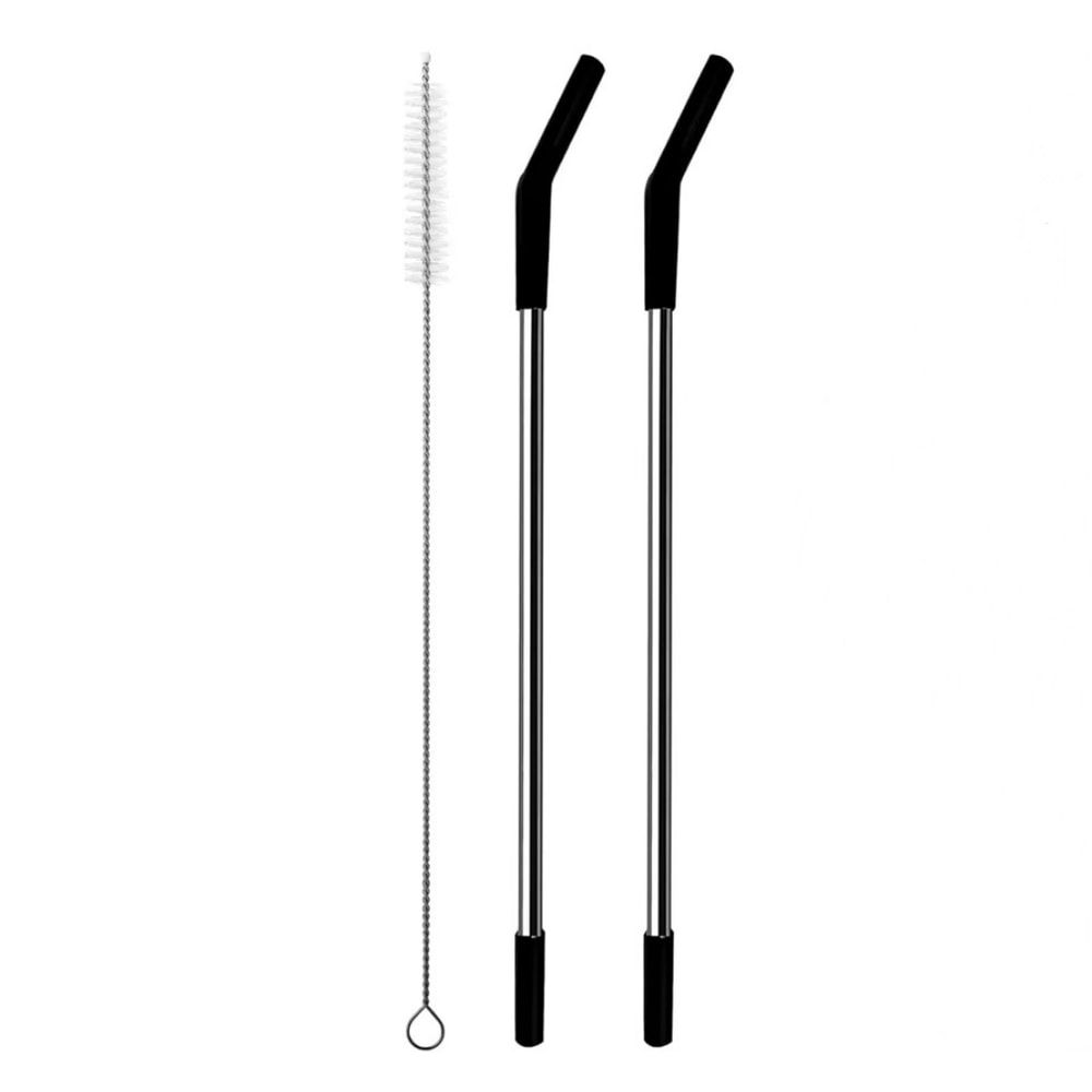 Stanley Tumbler Stainless Steel Replacement Straws with Silicone Tips & Cleaning Brush