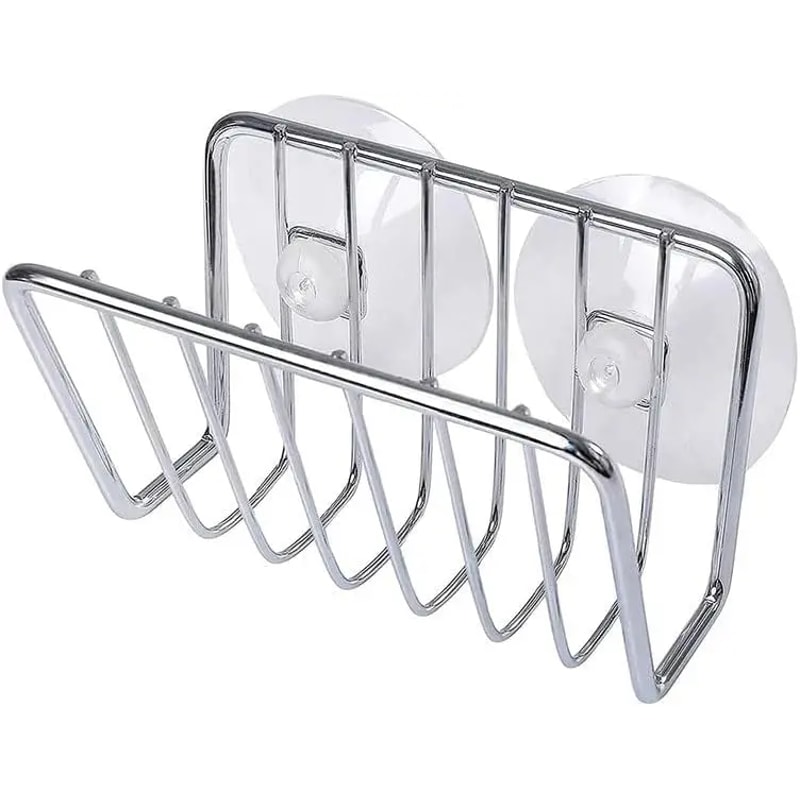 Stainless Steel Sponge Holder For Kitchen Sink With Suction Cup Drainage Caddy 7
