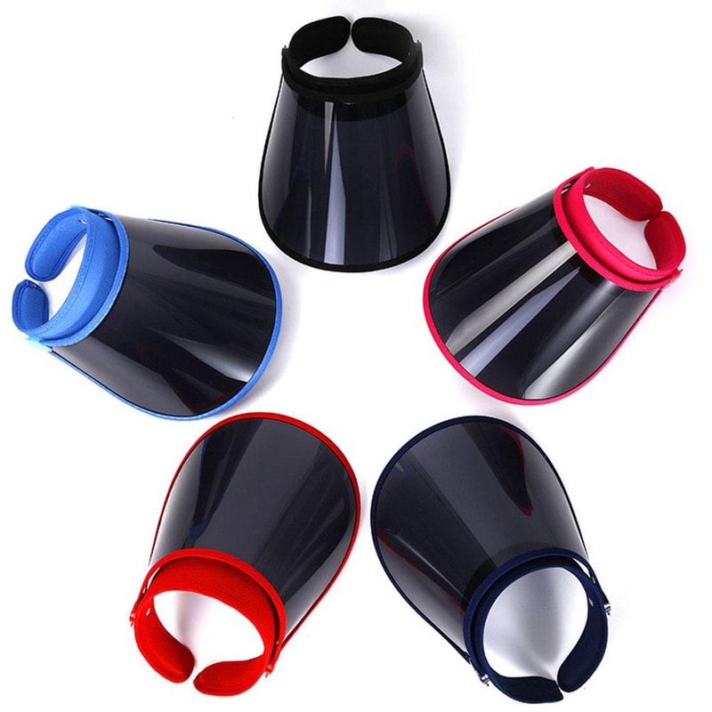 UV Shield Foldable Sun Visor Hat with Face Cover for Outdoor Sports & Travel