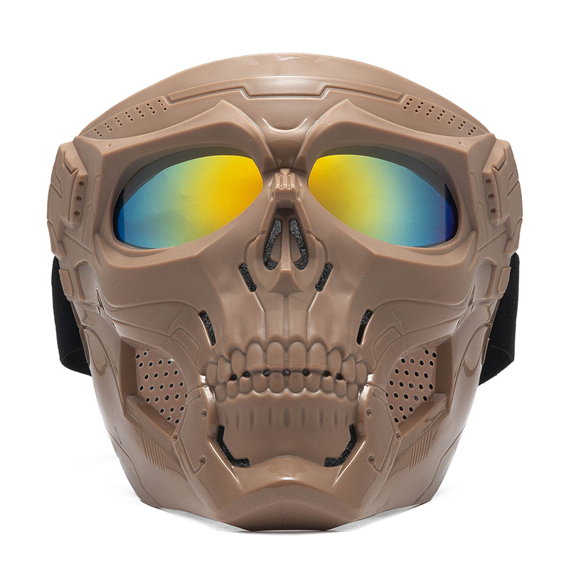 Phantom Skull Motorcycle Face Mask with Tactical Goggles for Riding, Paintball & Outdoor Protection