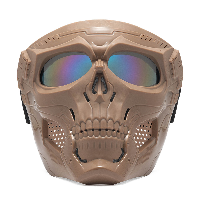 Phantom Skull Motorcycle Face Mask with Tactical Goggles for Riding, Paintball & Outdoor Protection