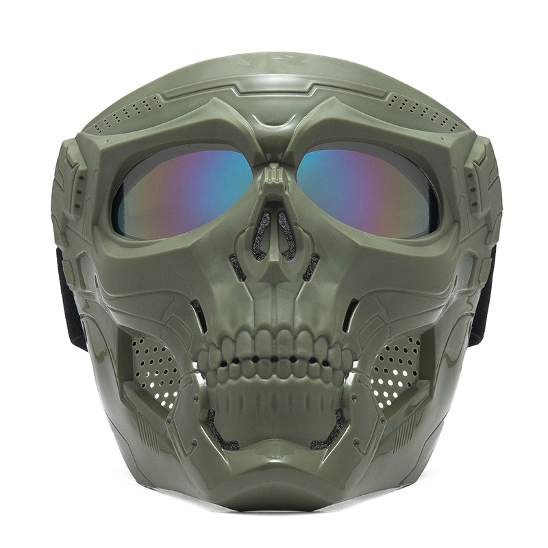 Phantom Skull Motorcycle Face Mask with Tactical Goggles for Riding, Paintball & Outdoor Protection