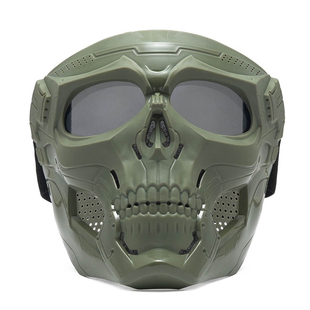 Phantom Skull Motorcycle Face Mask with Tactical Goggles for Riding, Paintball & Outdoor Protection