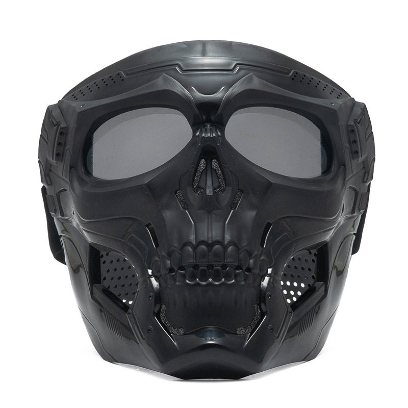 Phantom Skull Motorcycle Face Mask with Tactical Goggles for Riding, Paintball & Outdoor Protection