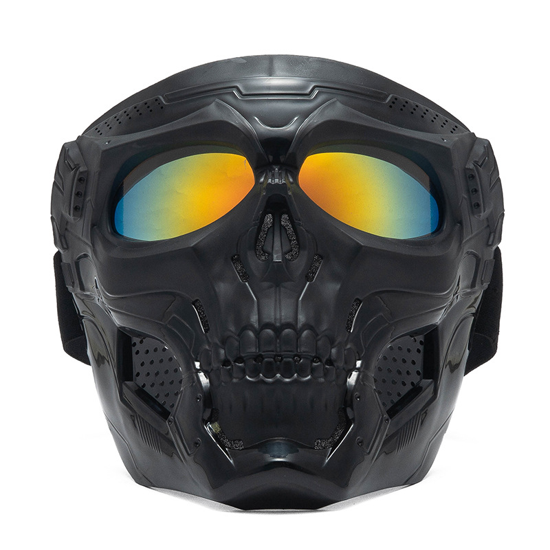 Phantom Skull Motorcycle Face Mask with Tactical Goggles for Riding, Paintball & Outdoor Protection
