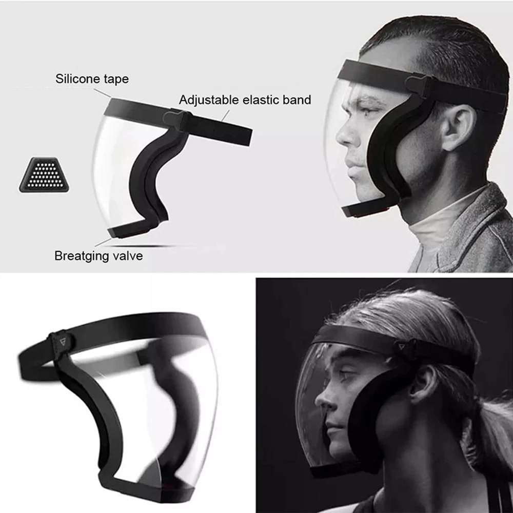 ClearGuard Full Face Shield Mask Anti Fog Reusable Splash Protection 4