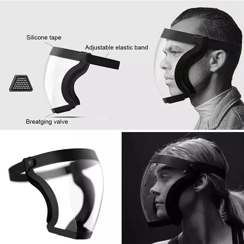ClearGuard Full Face Shield Mask Anti Fog Reusable Splash Protection 4