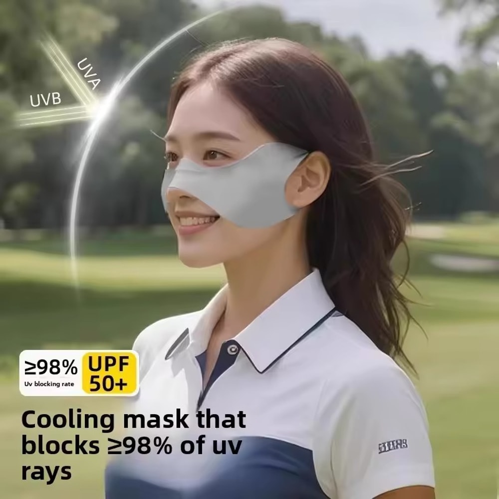 SunShield Ice Silk Cycling Face Mask for Women UV Protection Sports Cover