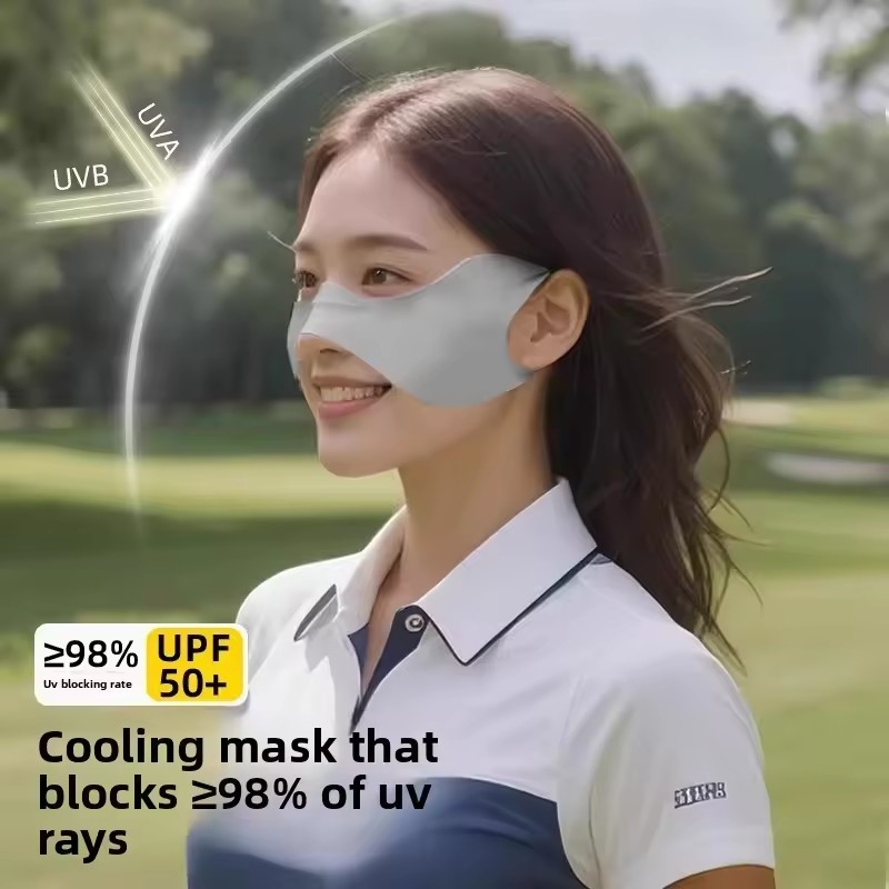 SunShield Ice Silk Cycling Face Mask for Women UV Protection Sports Cover
