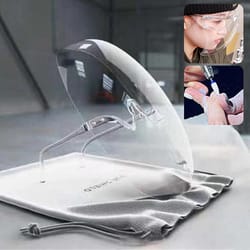 crystalclear full face protective shield visor for cooking, nail art & daily safety