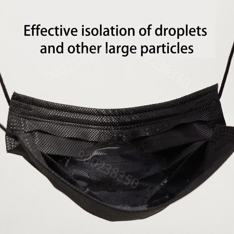 Individually Wrapped Disposable Face Masks 3 Layer Breathable Black Protection Pack 1