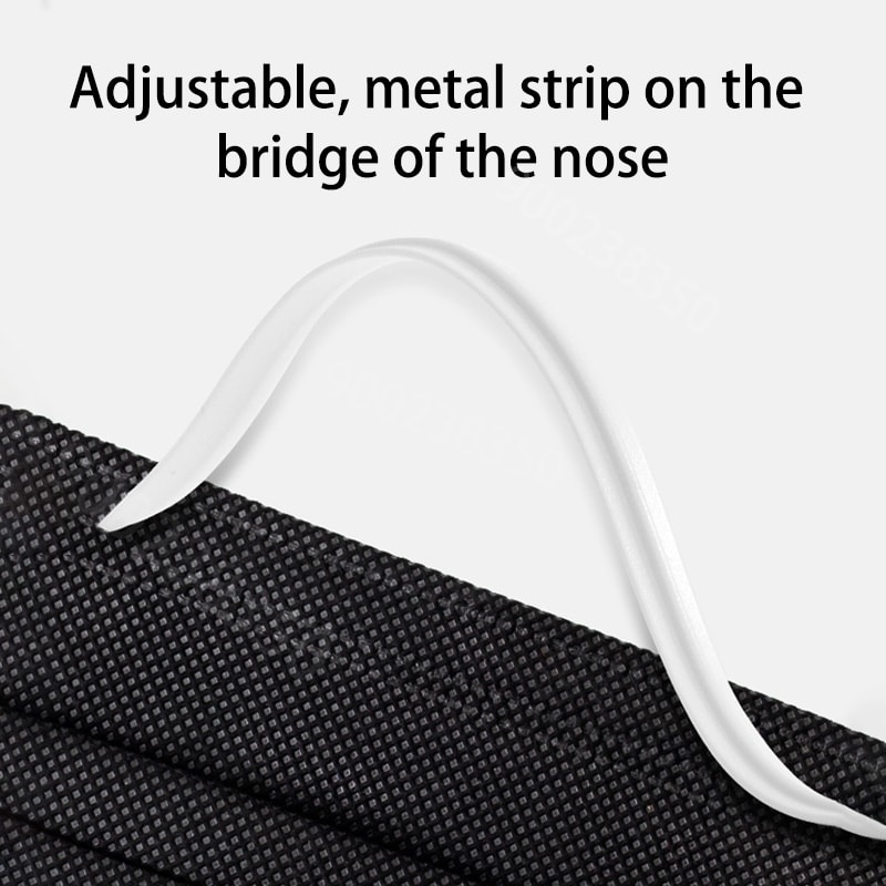 Individually Wrapped Disposable Face Masks 3 Layer Breathable Black Protection Pack 3