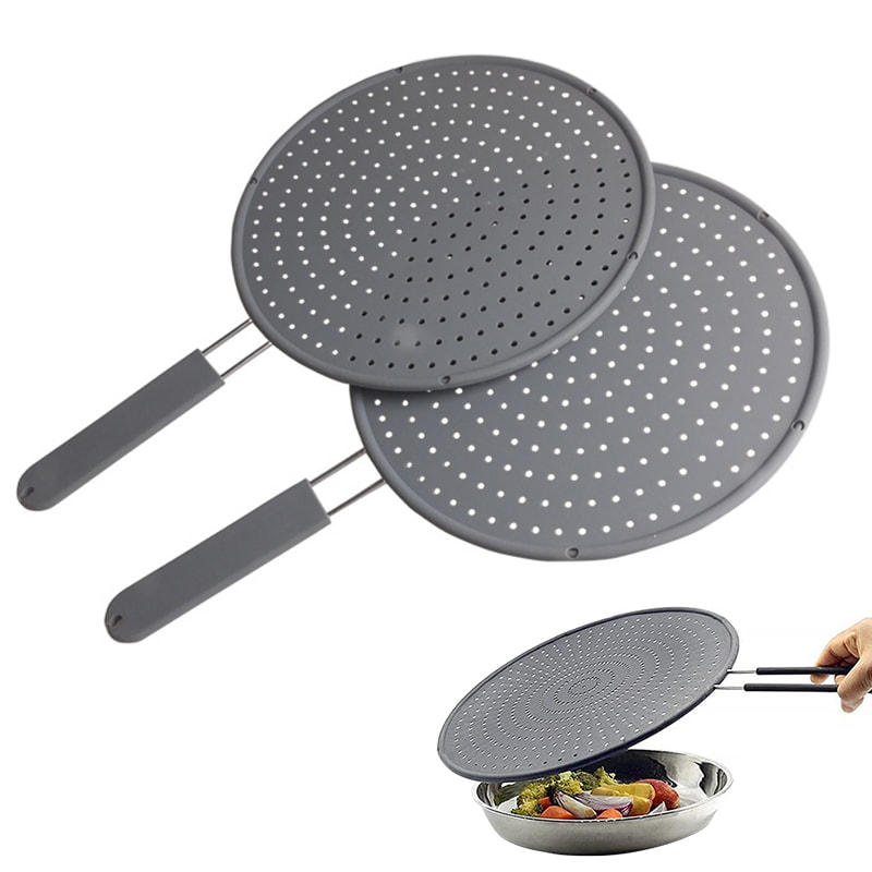 SafeShield Silicone Splatter Screen For Frying Pans Heat Resistant Oil Splash Guard Lid 0