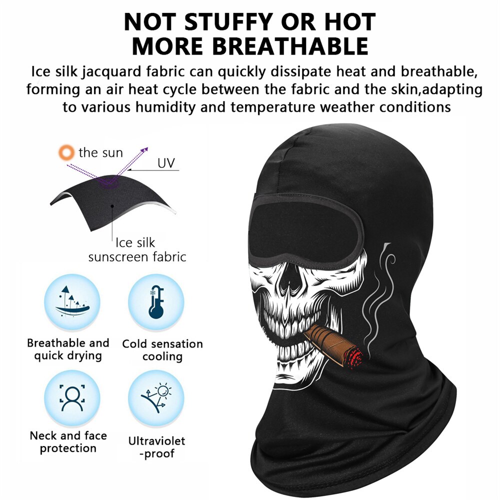Ghost Skull Balaclava Motorcycle Face Mask For Skiing Cycling Tactical Cosplay 3