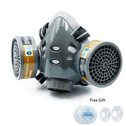 dual filter respirator mask for spray painting, dust protection & chemical work safety