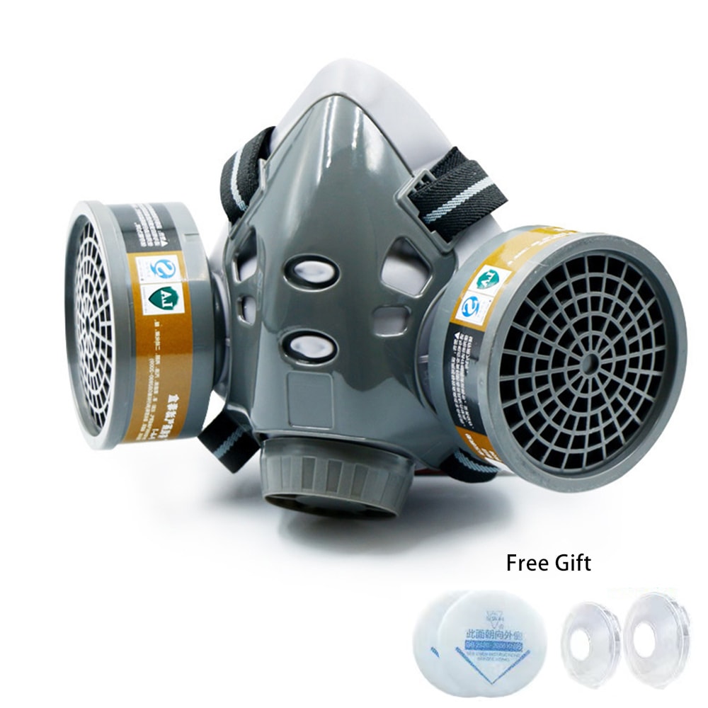 Dual Filter Respirator Mask for Spray Painting, Dust Protection & Chemical Work Safety