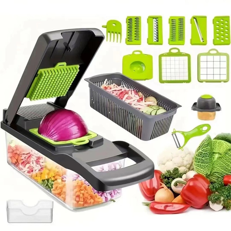 SwiftPrep Vegetable Chopper And Food Slicer With MultiBlade Dicer Container 5
