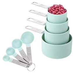 stackable measuring cups and spoons set for baking & cooking with easy-grip handles