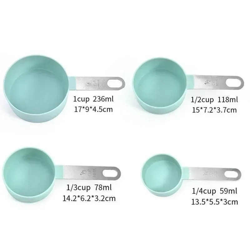 Stackable Measuring Cups and Spoons Set for Baking & Cooking with Easy-Grip Handles