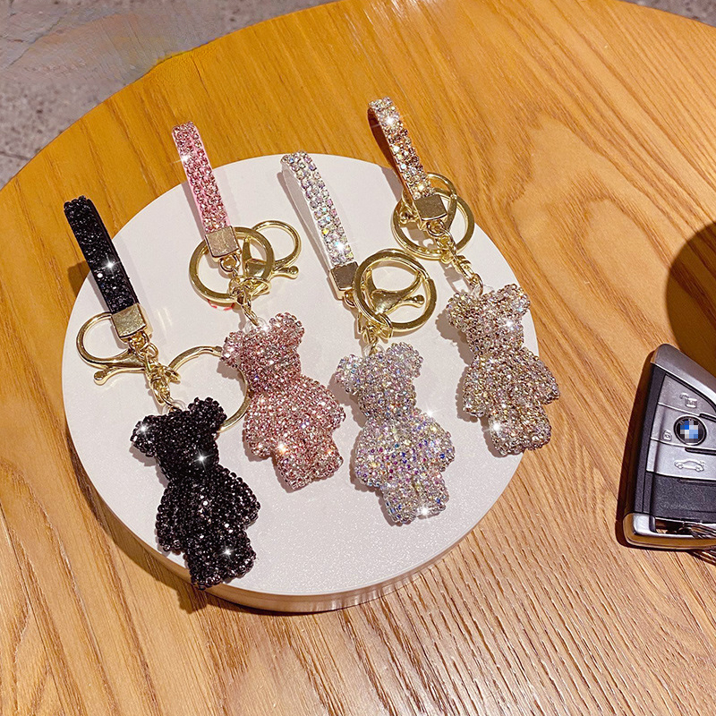 Sparkling Bear Tassel Keychain For Bags Cars Couples 1