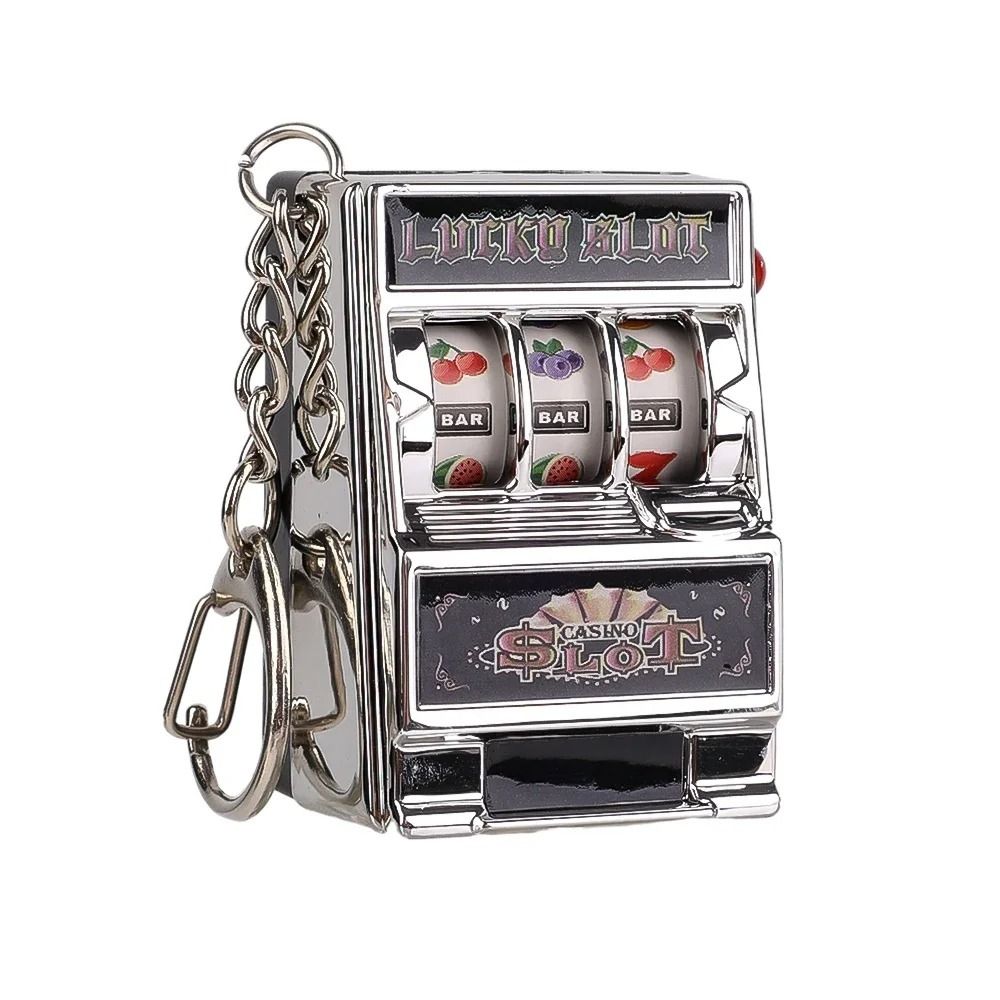 Lucky Spin Mini Slot Machine Keychain Fun Arcade Stress Relief Toy