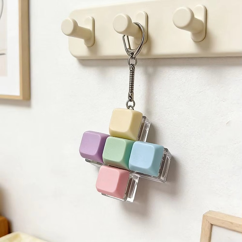 Mini Stress Relief Toy Keyboard Clicker Keychain For Focus Fidgeting Desk Relaxation 1