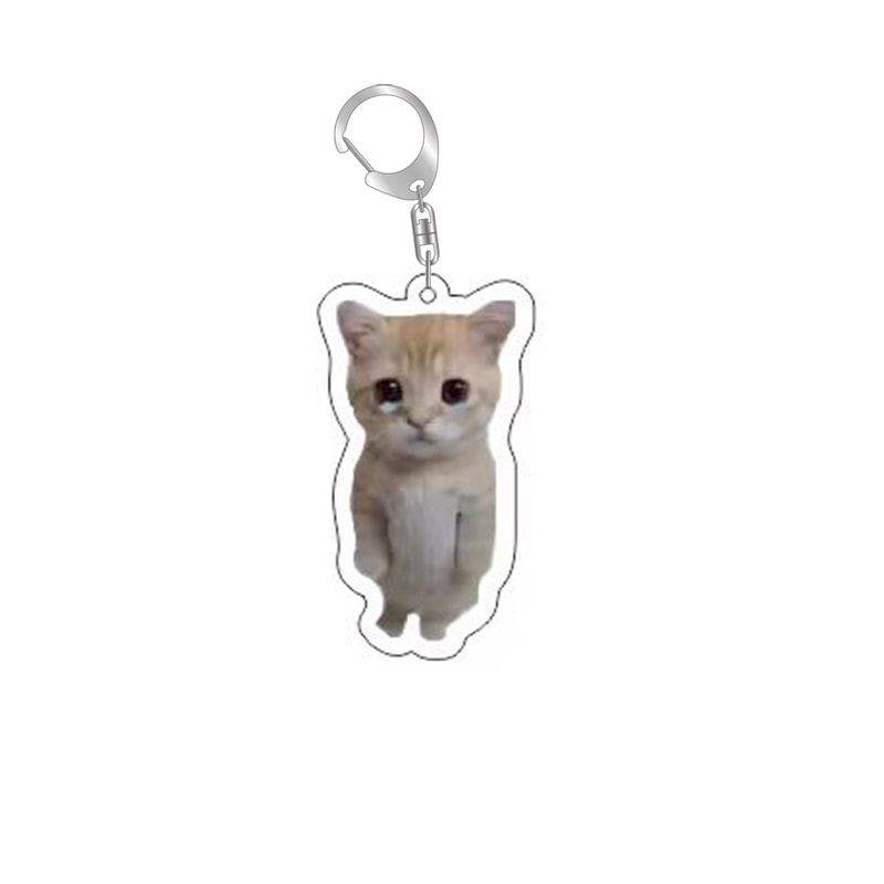 Funny Cat Meme Keychain for Bags and Backpacks Cute Gift for Cat Lovers
