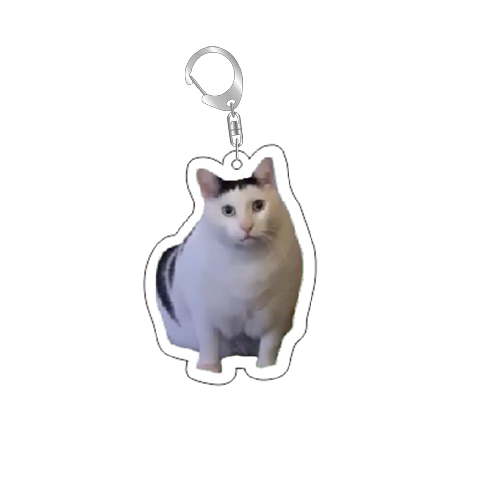 Funny Cat Meme Keychain for Bags and Backpacks Cute Gift for Cat Lovers