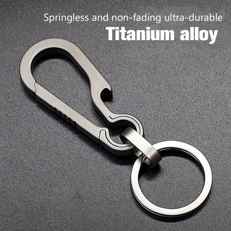 Titanium Carabiner Keychain With Bottle Opener For Everyday Carry And Outdoor Travel 0