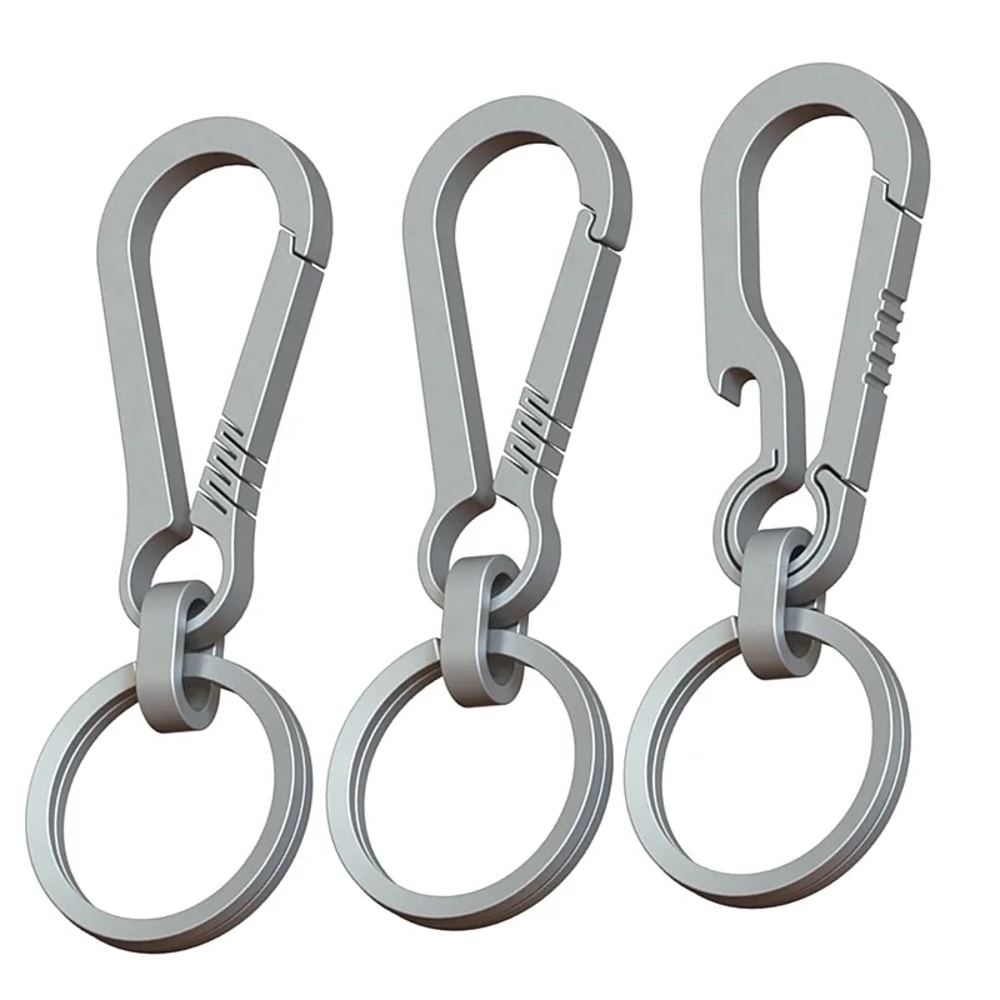 Titanium Carabiner Keychain With Bottle Opener For Everyday Carry And Outdoor Travel 1