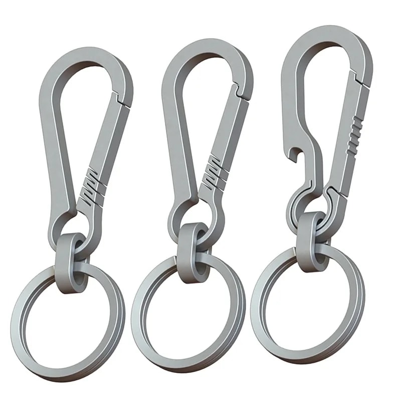 Titanium Carabiner Keychain With Bottle Opener For Everyday Carry And Outdoor Travel 1