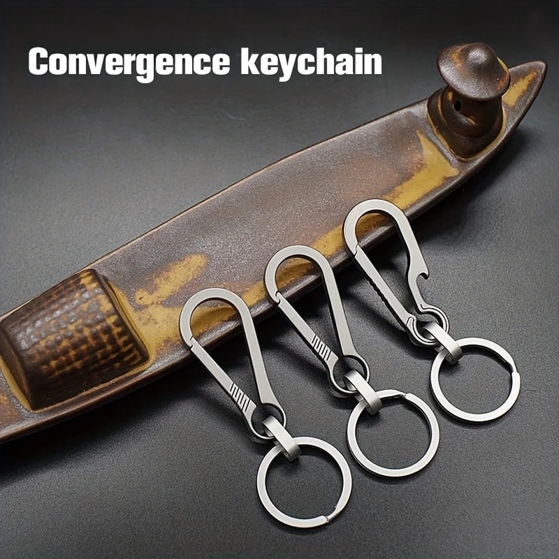 Titanium Carabiner Keychain With Bottle Opener For Everyday Carry And Outdoor Travel 2