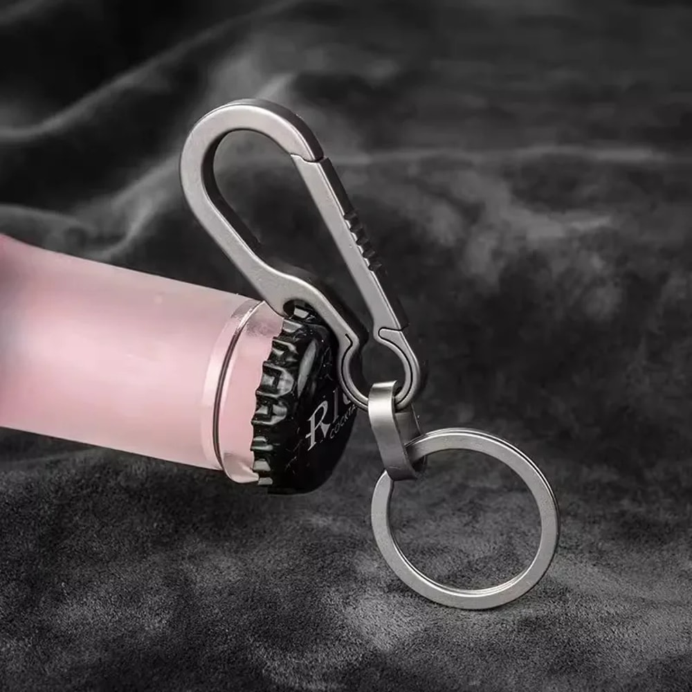 Titanium Carabiner Keychain With Bottle Opener For Everyday Carry And Outdoor Travel 3