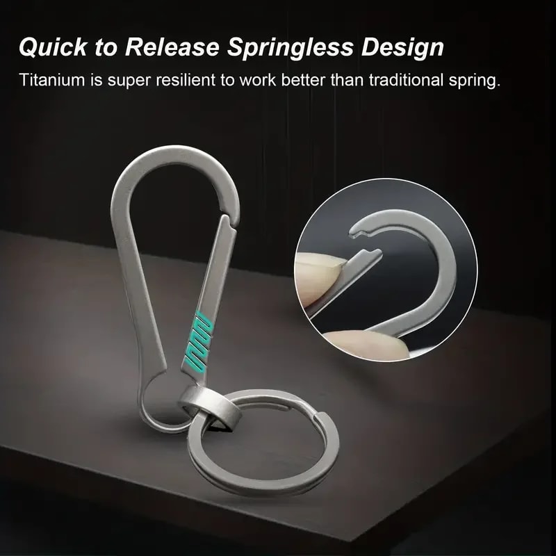 Titanium Carabiner Keychain With Bottle Opener For Everyday Carry And Outdoor Travel 4